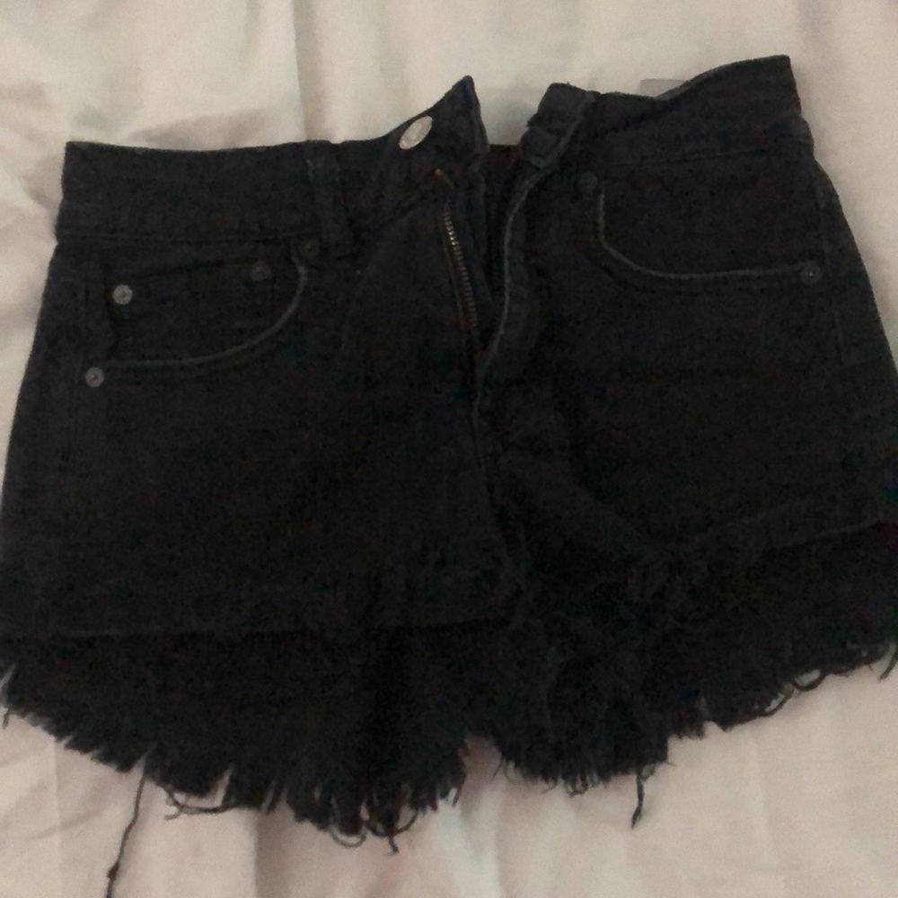 Black high waisted jean shorts